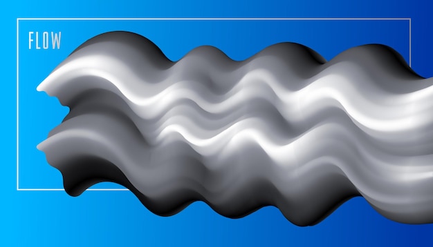 Fondo de vector fluido colorido abstracto, elemento de forma de gradiente dimensional para el diseño, onda 3D que fluye, diseño de movimiento dinámico de color.