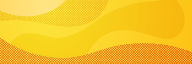 Fondo de vector, formas onduladas. Banner, tonos de amarillo.