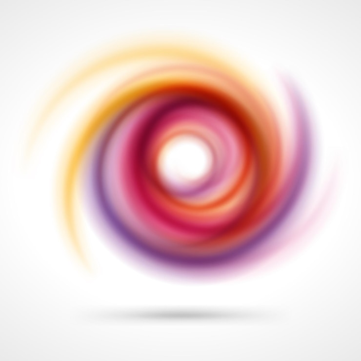 Vector fondo de vector de galaxia abstracta espiral nebulosa arremolinada roja con partículas cósmicas amarillas