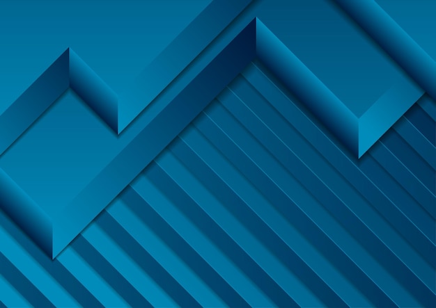 Fondo de vector de geometría abstracta 3d azul oscuro