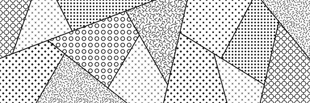 Fondo de vector geométrico banner diferentes texturas