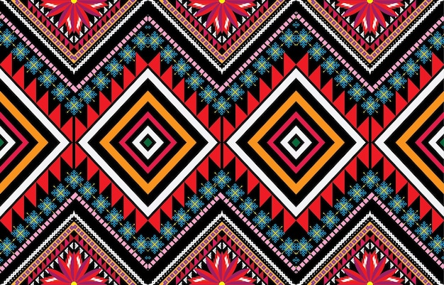 Fondo de vector geométrico de motivos étnicos tribales de patrón gitano. Doodle gitano formas geométricas sprite