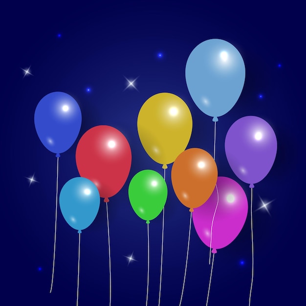 Fondo de vector de globos de helio de fiesta