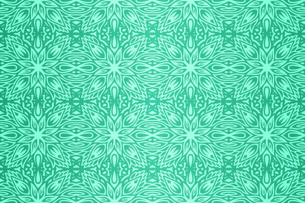Fondo de vector hermoso con patrón transparente floral dibujado a mano verde colorido abstracto