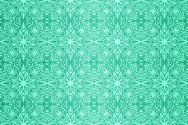 Fondo de vector hermoso con patrón transparente floral dibujado a mano verde colorido abstracto