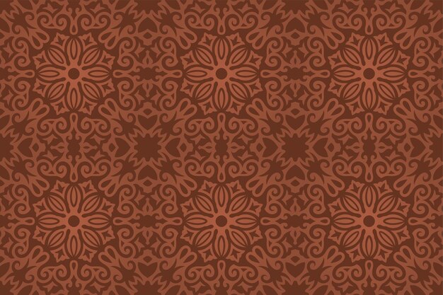 Fondo de vector hermoso con patrón transparente vintage floral marrón colorido
