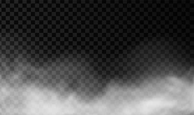 Fondo de vector de humo blanco o niebla Efecto transparente de niebla aislada