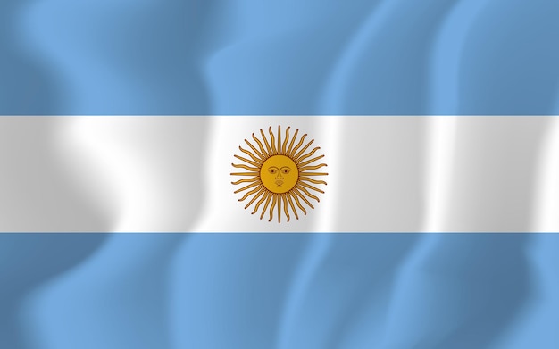 Fondo de vector de ilustración de bandera ondeada Argentina