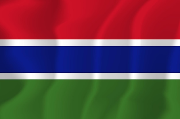 Fondo de vector de ilustración de bandera ondeada de Gambia