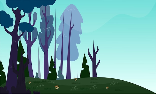 Fondo de vector de ilustración de paisaje de naturaleza panorámica para evento de entorno de ecología de naturaleza