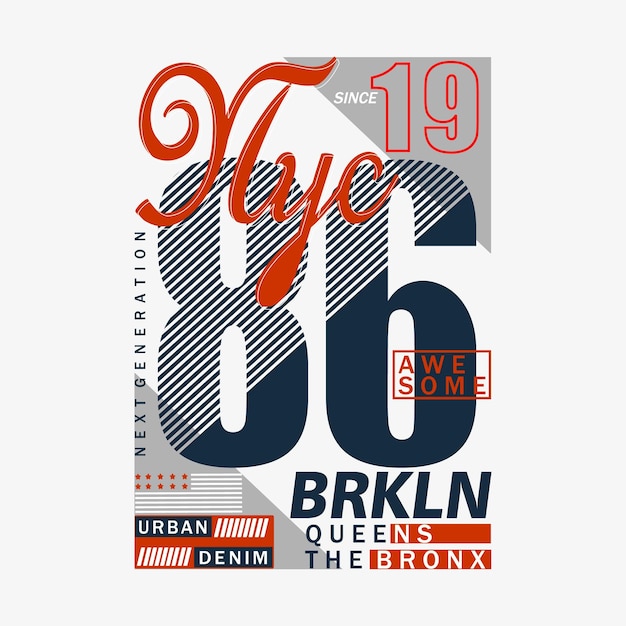 fondo de vector de ilustración de tipografía de brooklyn de nueva york