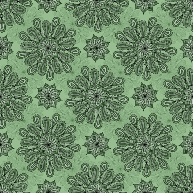 FONDO DE VECTOR INCONSÚTIL VERDE CON ORNAMENTO DE PAISLEY