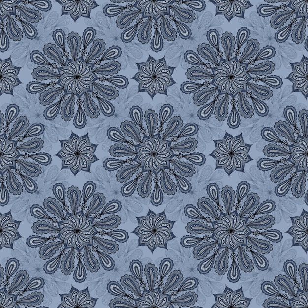 FONDO DE VECTOR INCONSÚTIL AZUL CON ORNAMENTO DE PAISLEY