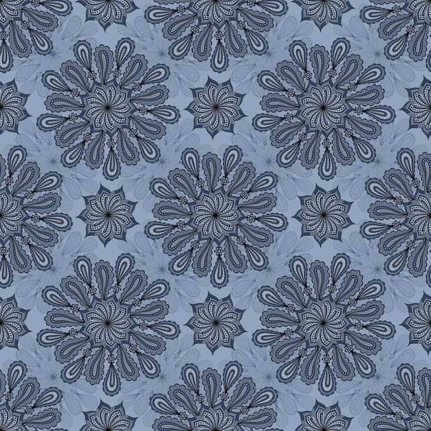 FONDO DE VECTOR INCONSÚTIL AZUL CON ORNAMENTO DE PAISLEY