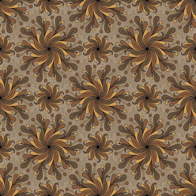 FONDO DE VECTOR INCONSÚTIL BEIGE CON ELEMENTOS DECORATIVOS REDONDOS EN ESPIRAL