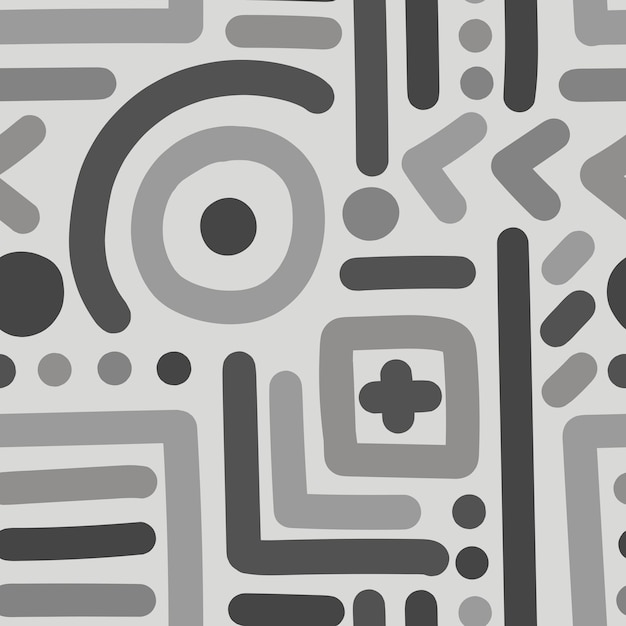 FONDO DE VECTOR INCONSÚTIL GRIS CON ELEMENTOS GEOMÉTRICOS