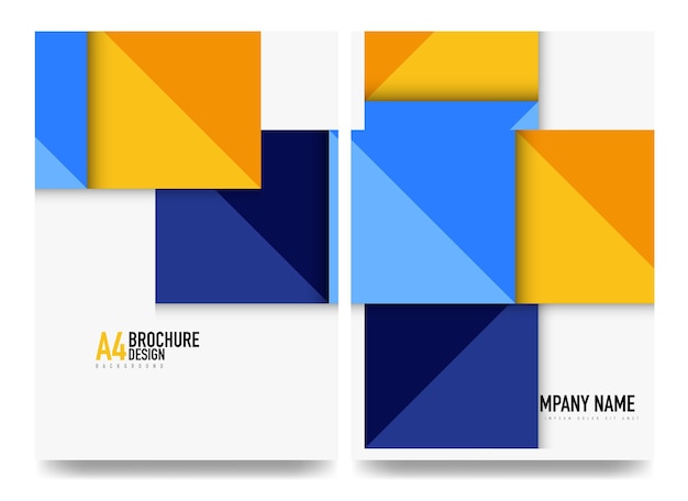 Fondo de vector de informe anual de diseño de portada de folleto a4 de negocios cuadrado