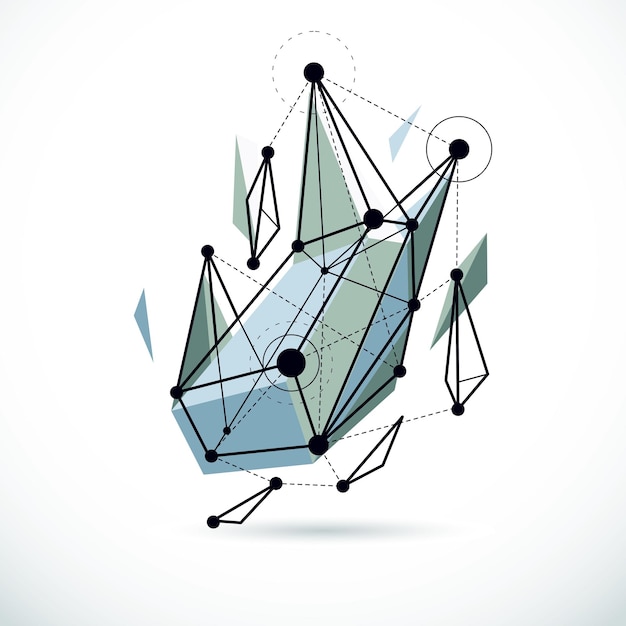 Fondo de vector de ingeniería 3D, forma poligonal abstracta. Ilustración de la industria de la construcción.