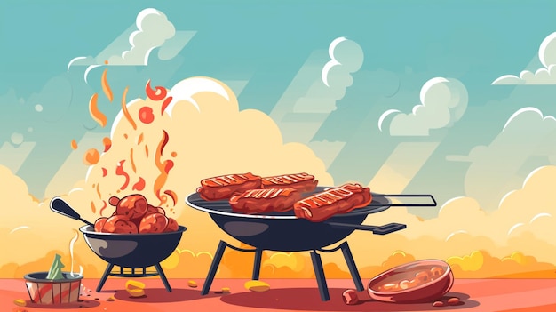 El fondo del vector libre bbq