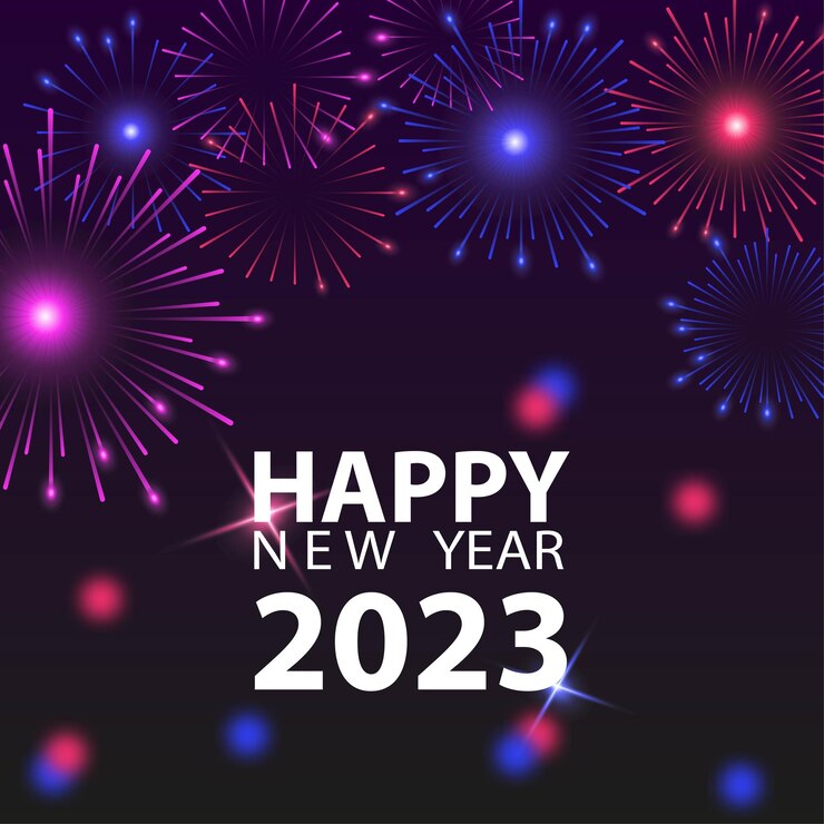 Fondo de vector libre fuegos artificiales año nuevo 2023