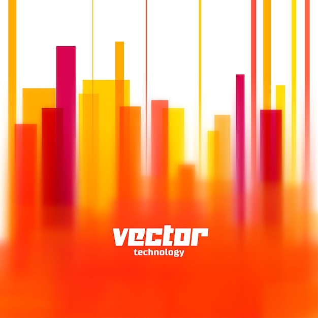 Fondo de vector con líneas borrosas naranjas