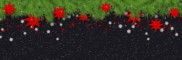 Fondo de vector de lujo de Navidad y año nuevo con estrellas y copos de nieve