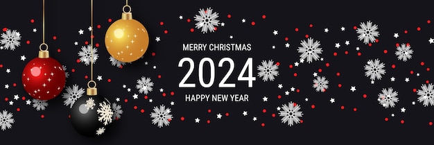 Fondo de vector de lujo de Navidad y año nuevo con estrellas y copos de nieve