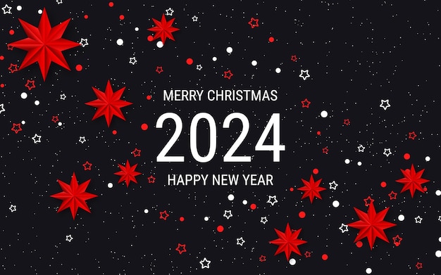 Fondo de vector de lujo de Navidad y año nuevo con estrellas y copos de nieve