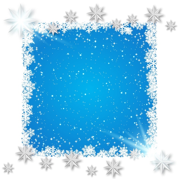 Fondo de vector de lujo de Navidad y año nuevo con estrellas y copos de nieve