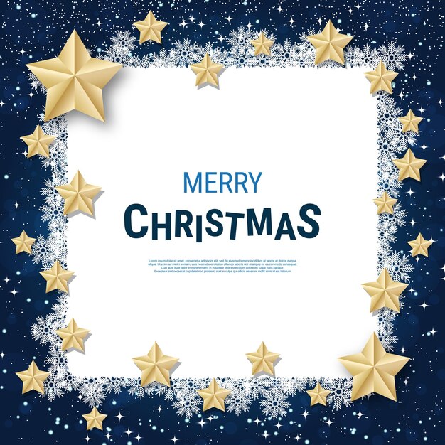 Fondo de vector de lujo de Navidad y año nuevo con estrellas y copos de nieve