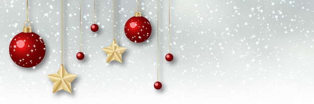Fondo de vector de lujo de Navidad y año nuevo con estrellas y copos de nieve