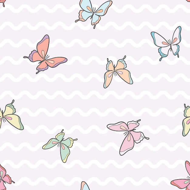 Fondo de vector de mariposa pastel