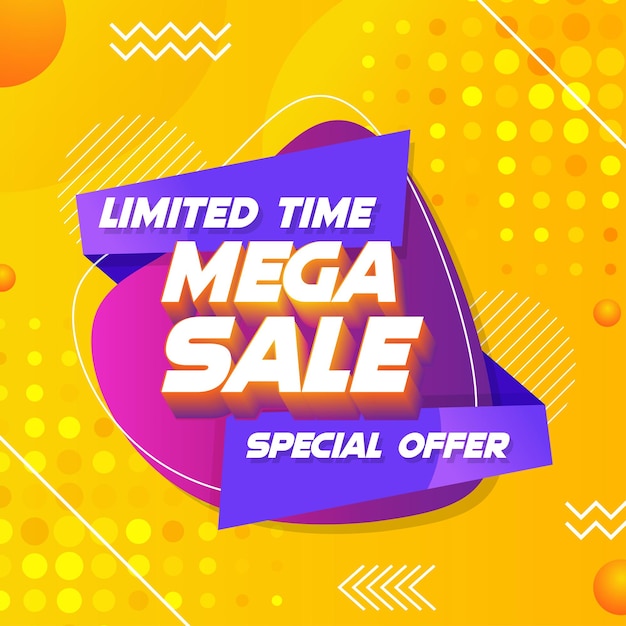 Vector fondo de vector de mega venta oferta especial por tiempo limitado