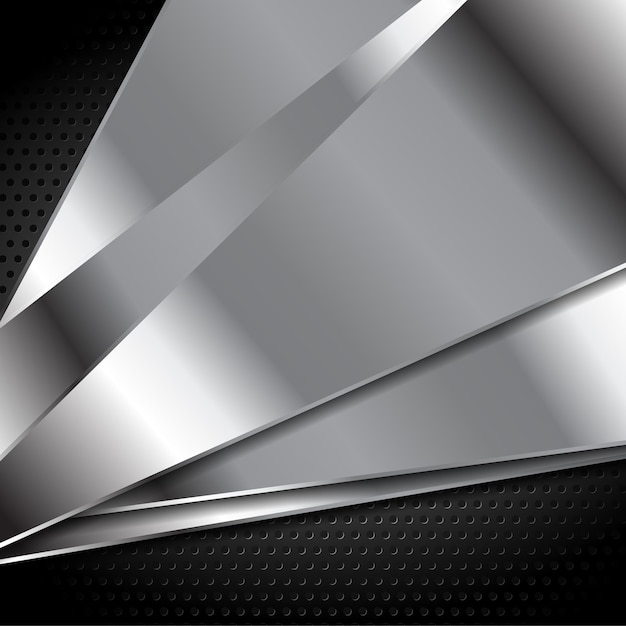 Fondo de vector de metal plateado abstracto