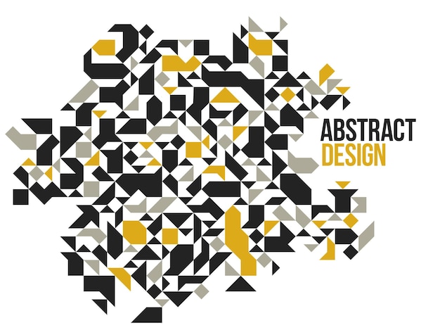 Fondo de vector de mosaico negro y amarillo brillante abstracto, elemento de diseño artístico gráfico de estilo moderno de moda, patrón de textura hermoso arte digital.