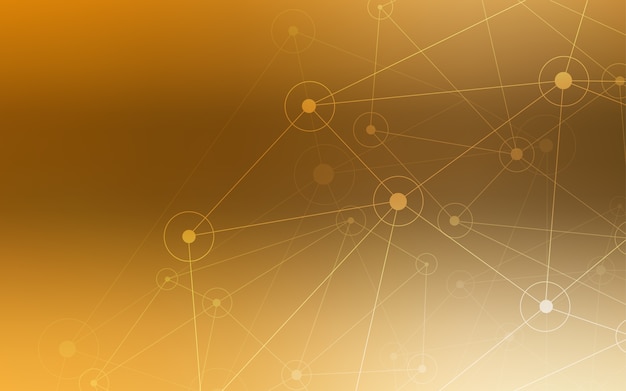 Fondo de vector naranja claro con puntos y líneas