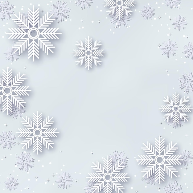 Vector fondo de vector de navidad y año nuevo con estrellas y copos de nieve