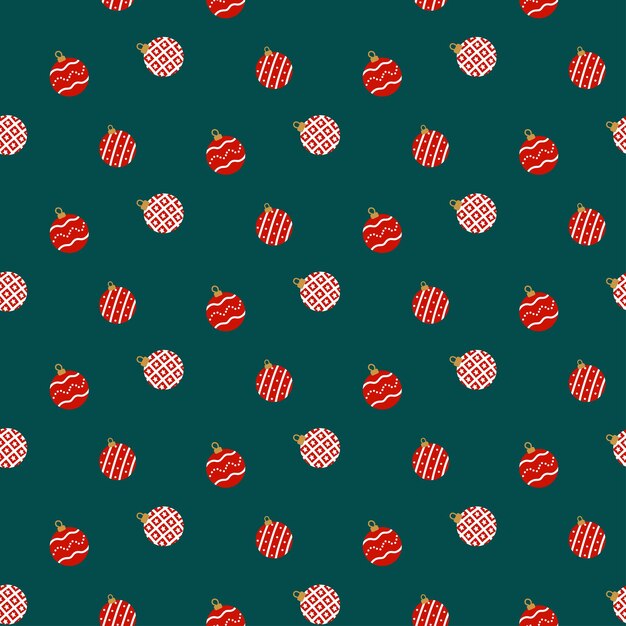 Fondo de vector de Navidad transparente con bolas de Navidad en patrón de año nuevo verde