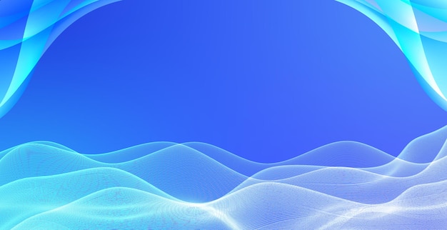 Fondo de vector de onda abstracto azul