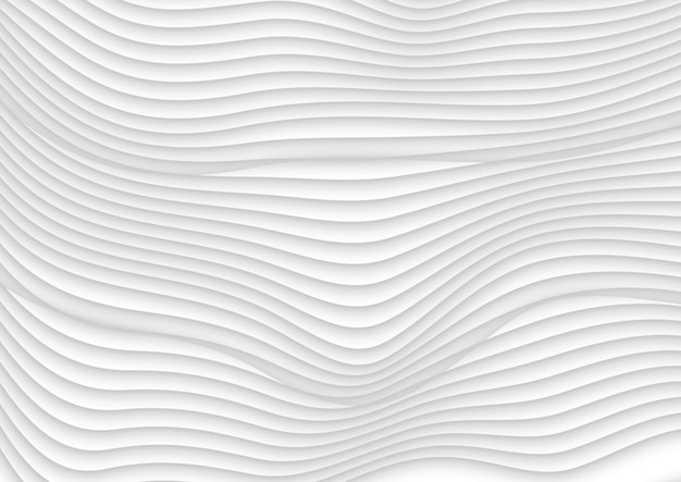 Fondo de vector de ondas 3d blanco gris abstracto