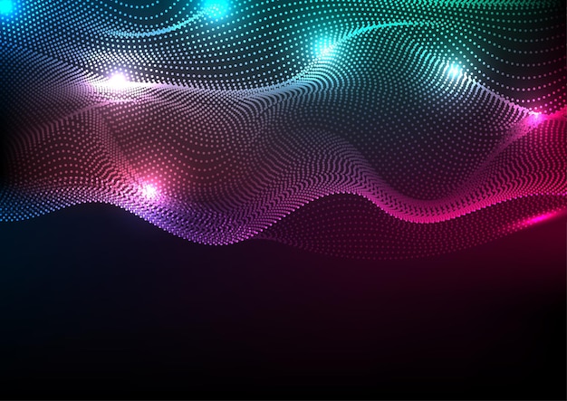 Fondo de vector ondulado de neón colorido futurista abstracto