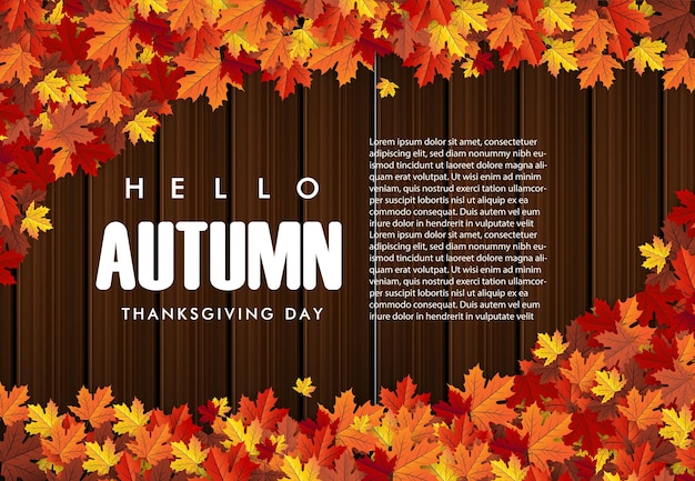 fondo de vector de otoño de hoja de arce
