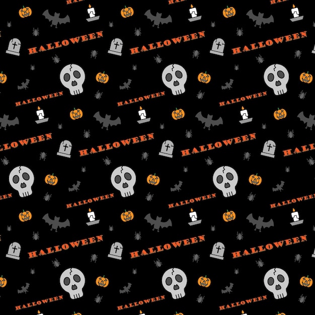 Fondo de vector de patrón de halloween feliz