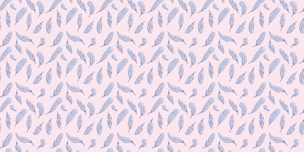 Fondo de vector de patrón de repetición perfecta de plumas