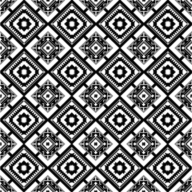 Fondo de vector de patrón de tela tribal geométrica étnica sin costuras, decoración textil azteca vintage
