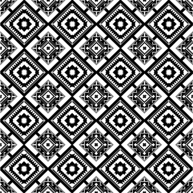 Fondo de vector de patrón de tela tribal geométrica étnica sin costuras, decoración textil azteca vintage