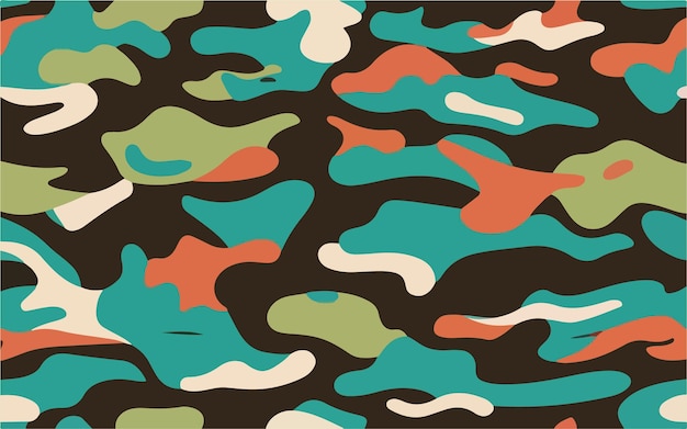 Fondo de vector de patrones sin fisuras de camuflaje