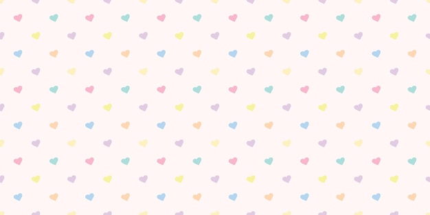 Fondo de vector de patrones sin fisuras de corazones de colores