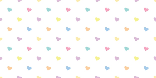 Fondo de vector de patrones sin fisuras de corazones de colores