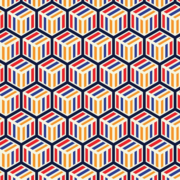 Fondo de vector de patrones sin fisuras de hexágono geométrico
